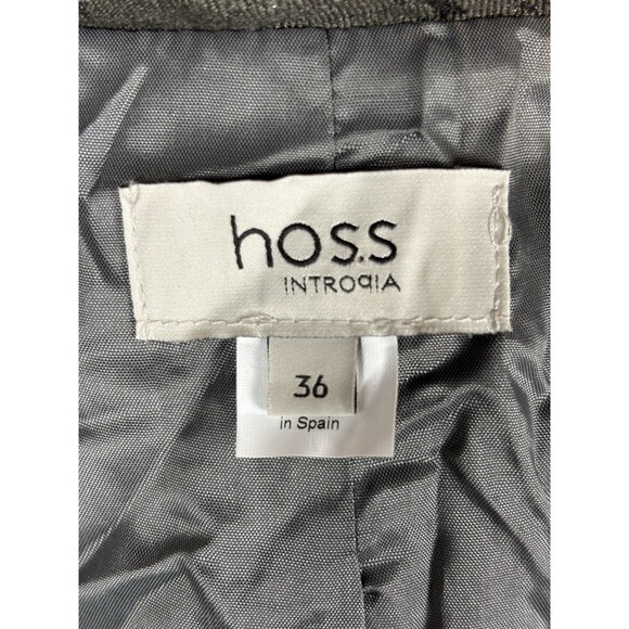 Hoss Introqia Anthropologie Made in Spain Jacket Silver Jacquard Size 36 Bow - Picture 3 of 15